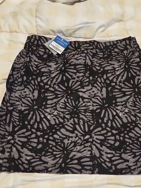 Rip Skirt Black & Gray Floral Print Skirt